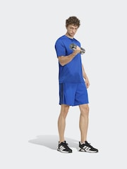 adidas Navy Workout Essentials Base 3-Stripes Pique Short 7Inch - Image 3 of 7