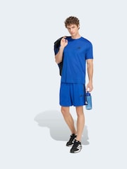 adidas Navy Workout Essentials Base 3-Stripes Pique Short 7Inch - Image 4 of 7