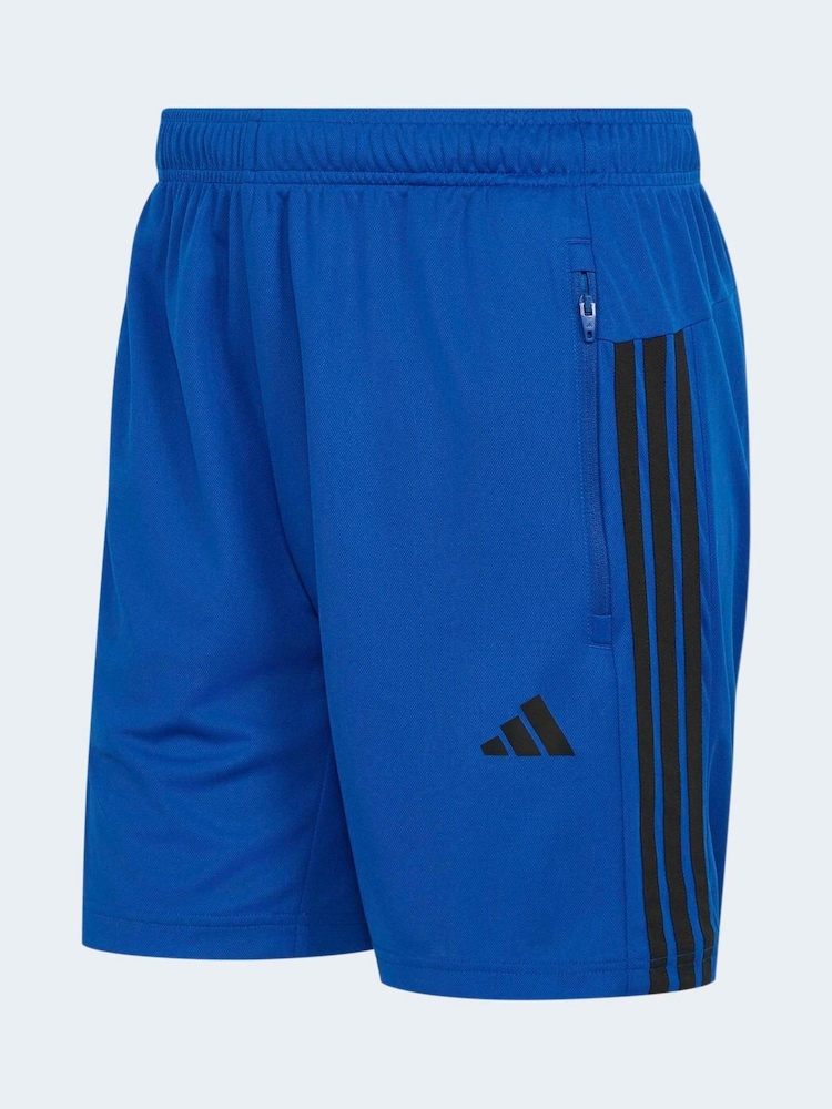 adidas Navy Workout Essentials Base 3-Stripes Pique Short 7Inch - Image 7 of 7