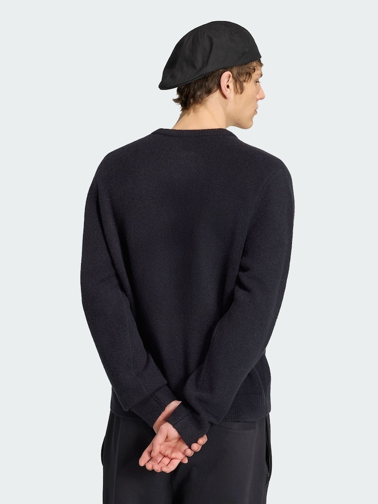 adidas Originals Black Trefoil Essentials Fully Knit Sweater - Image 2 of 5 adidas Originals Black Trefoil Essentials Fully Knit Sweater - Image 2 of 5