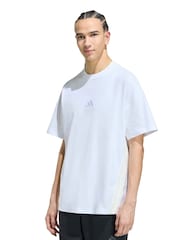 adidas White Adidas Kit 3-Stripes Loose T-Shirt - Image 1 of 6