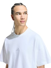 adidas White Adidas Kit 3-Stripes Loose T-Shirt - Image 4 of 6