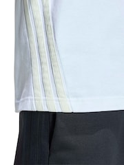 adidas White Adidas Kit 3-Stripes Loose T-Shirt - Image 5 of 6