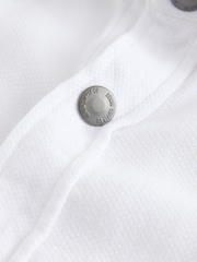 White Western Styling Textured Twin Pocket Short Sleeve Shirt - Image 7 of 8