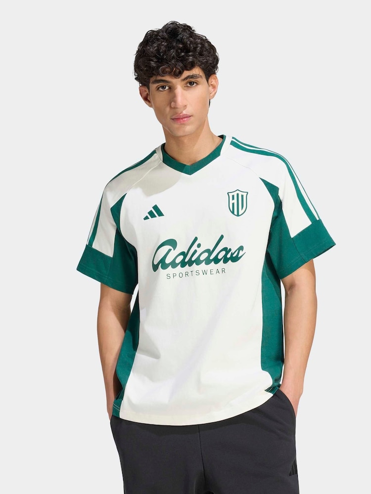 adidas White Lux Tiro Script Graphic T-Shirt - Image 1 of 6
