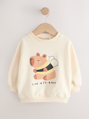 Cream Capybara Crew Neck Sweatshirt (3mths-7yrs) - Image 4 of 7
