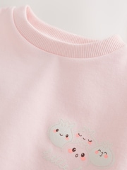 Light Pink Bao Buns - سويت شيرت ياقة بحافة مستديرة (3 أشهر- 7 سنوات) - صورة 3 من 6