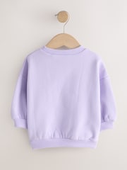 Lilac Purple Spot Cat Crew Neck Sweatshirt (3mths-7yrs) - Image 5 of 7