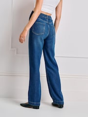 Seraphine Light Blue Premium Lyocell Overbump Maternity Wide Jeans - Image 6 of 6