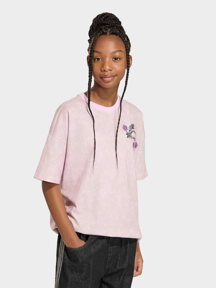 adidas Originals Pink Sleeping Beauty T-Shirt - Image 1 of 7