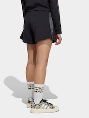 adidas Black Animal Print 3 Stripes Shorts - Image 2 of 6