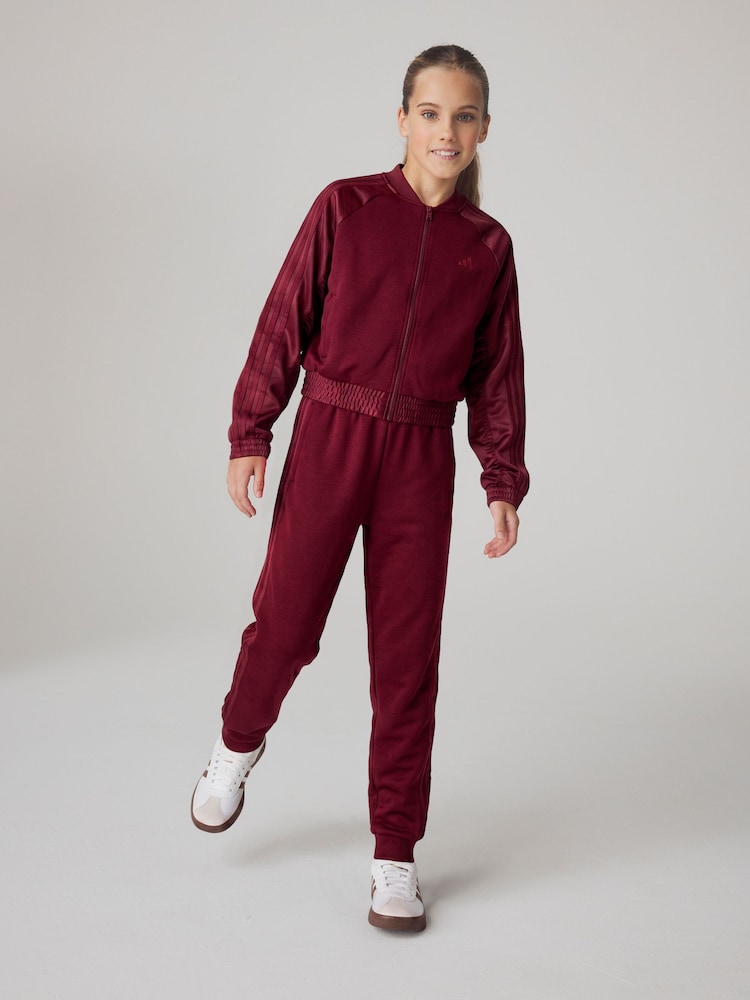 Burgundy Red - adidas Satin Tracksuit - Larawan 1 ng 4