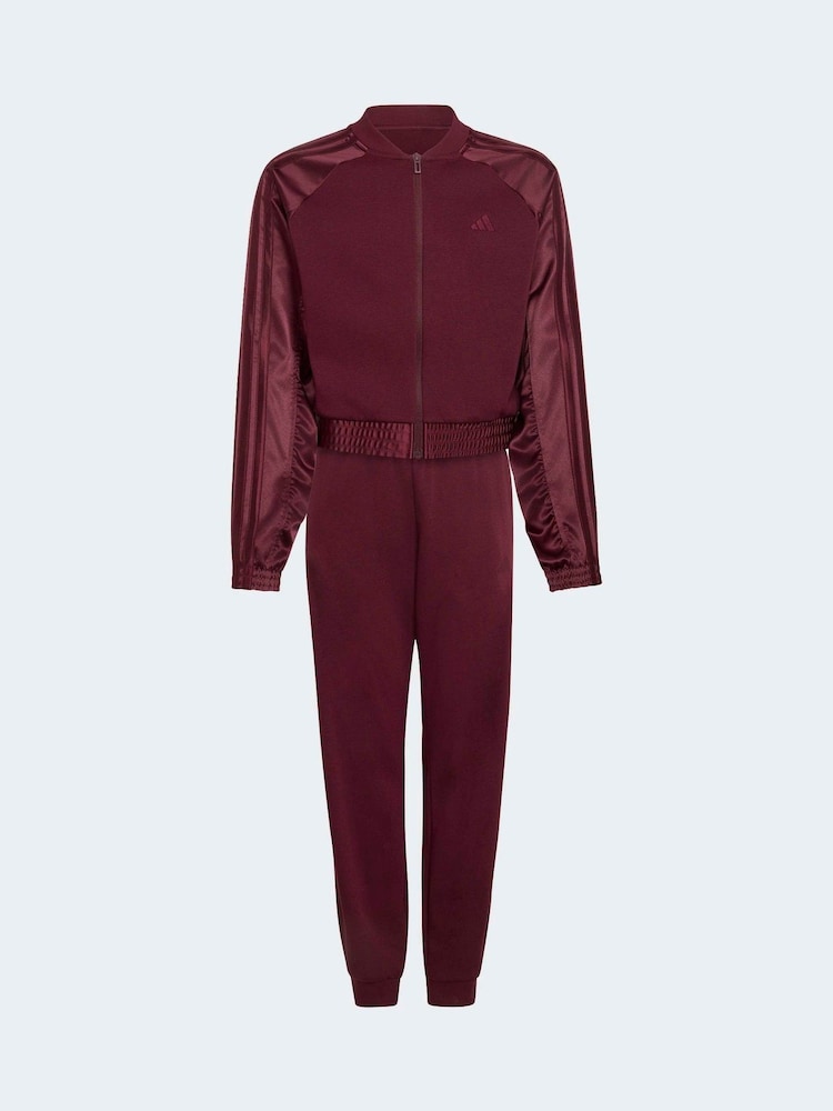 Burgundy Red - adidas Satin Tracksuit - Larawan 2 ng 4
