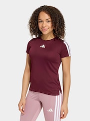 adidas Red Training Essentials 3-Stripes Kids T-Shirt - Image 1 of 6