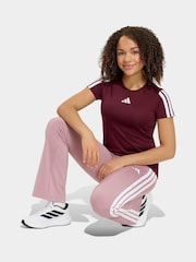 adidas Red Training Essentials 3-Stripes Kids T-Shirt - Image 3 of 6
