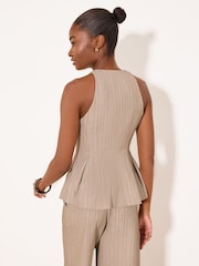 Lipsy Neutral Stripe Halter Waistcoat - Image 5 of 5