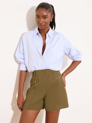 Lipsy Olive Green Olive Tailored Welt Pocket Shorts - Image 1 of 4