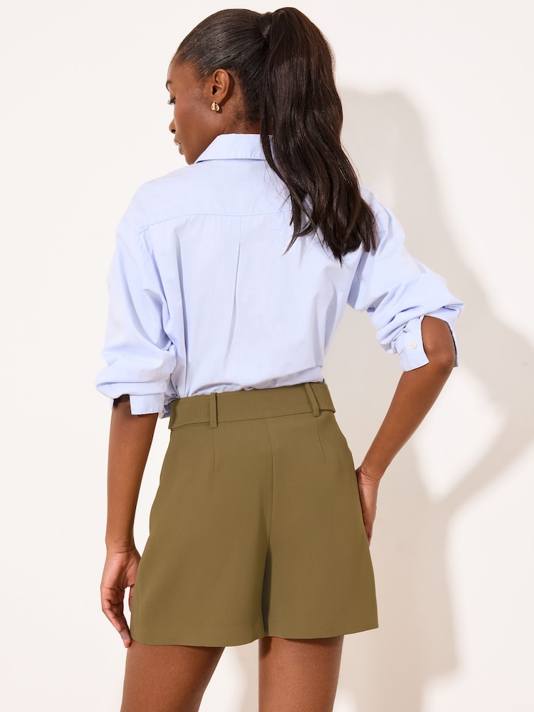 Lipsy Olive Green Olive Tailored Welt Pocket Shorts - Image 2 of 4