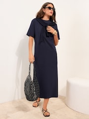 Friends Like These Navy Jersey T-Shirt Midi Dress - Image 1 of 4