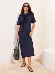 Friends Like These Navy Jersey T-Shirt Midi Dress - Image 4 of 4