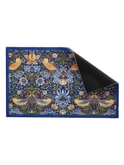 Artsy Mats Blue William Morris Strawberry Thief Indoor Washable Doormat - Image 3 of 6