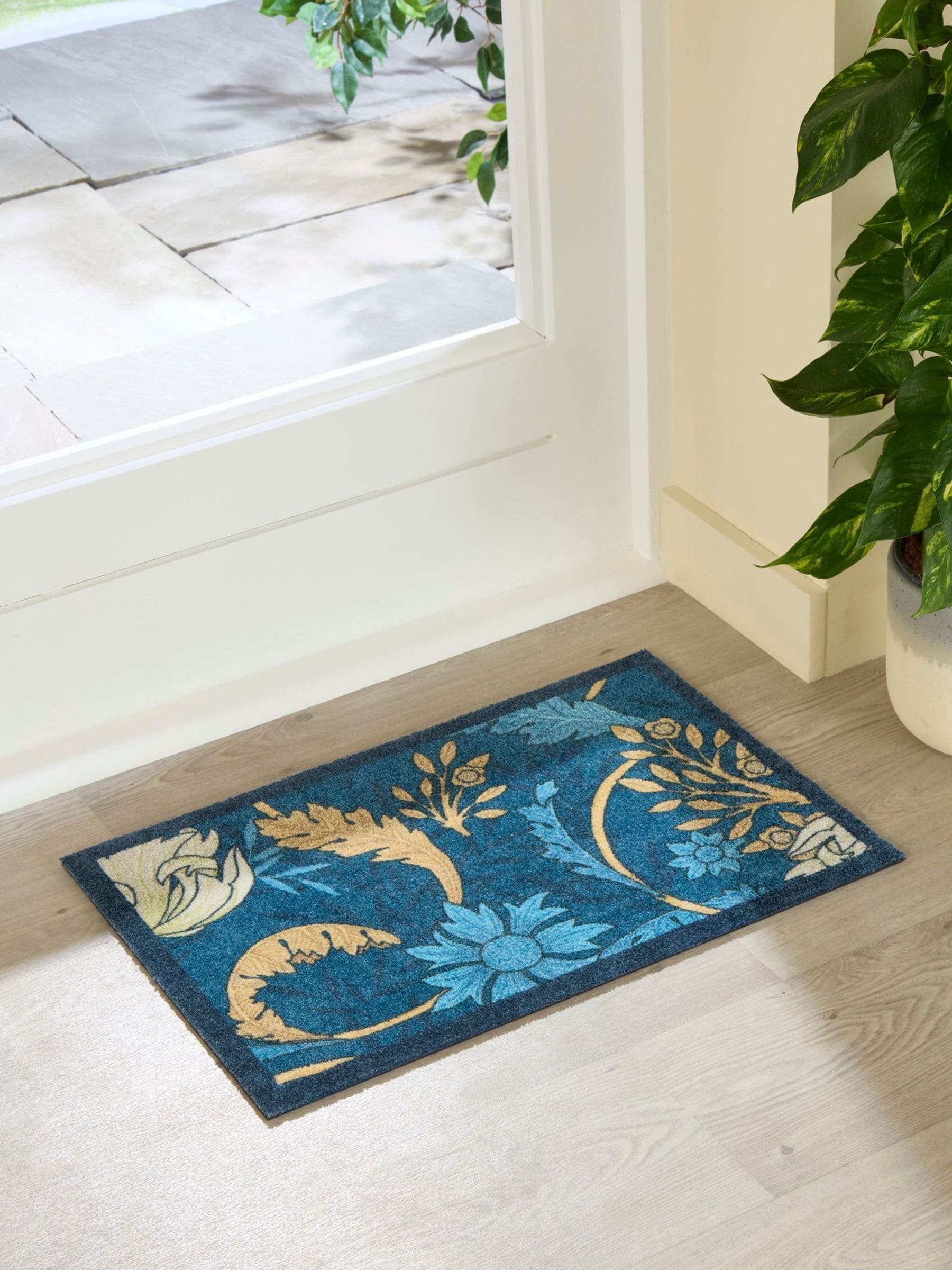 Artsy Mats Blue William Morris Blue Indoor Washable Doormat