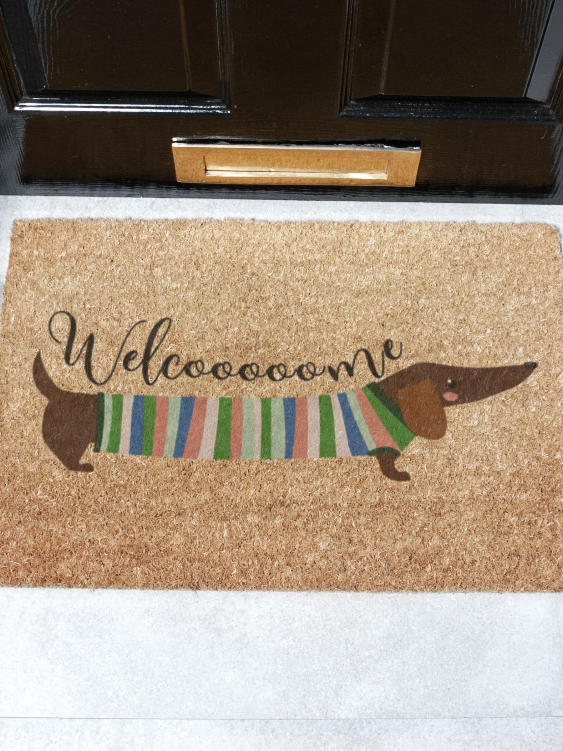 Artsy Mats Brown Welcome Sausage Dog Doormat