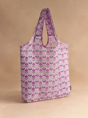 Cath Kidston Lilac Purple Graphic Flower Print Foldaway Shopper Bag - Image 1 of 4