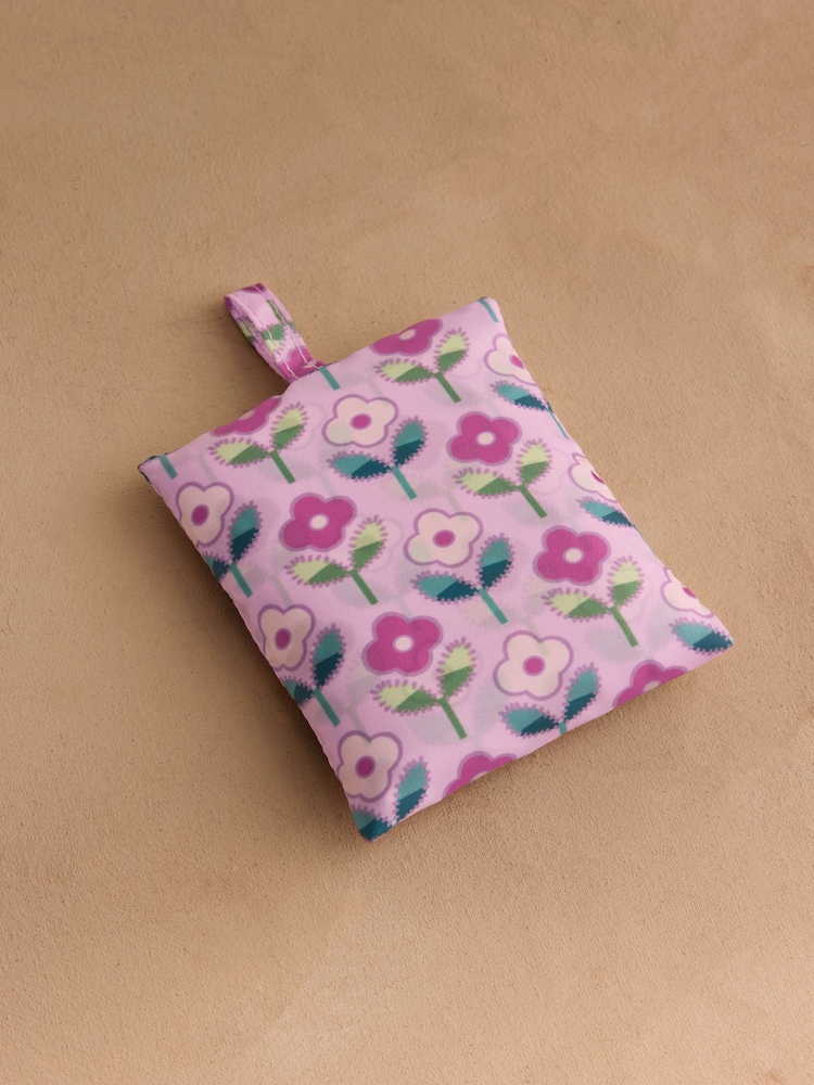 Cath Kidston Lilac Purple Graphic Flower Print Foldaway Shopper Bag - Image 2 of 4
