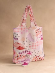 Cath Kidston Pink Cloud Print Clip On Purse with Foldaway Shopper - Image 1 of 4