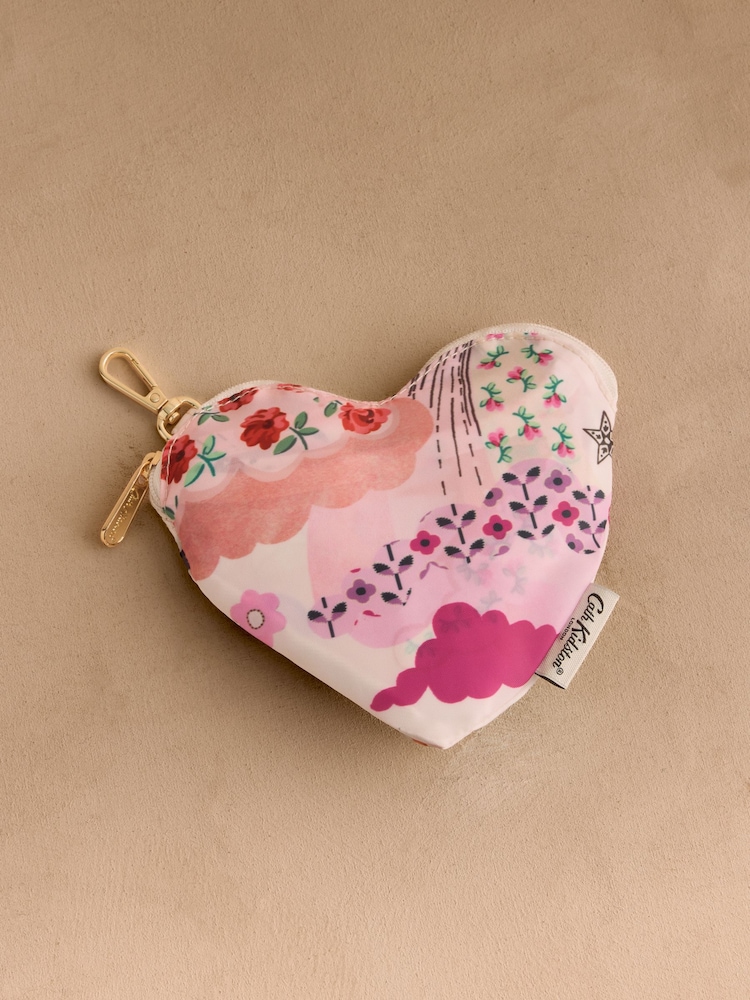 Cath Kidston Pink Cloud Print Clip On Purse with Foldaway Shopper - Image 2 of 4 Cath Kidston Pink Cloud Print Clip On Purse with Foldaway Shopper - Image 2 of 4