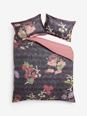 Blue Kew Collection Midnight Floral 400 Thread Count Percale Duvet Cover and Pillowcase Set - Image 6 of 6