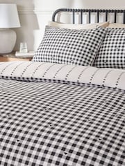 Monochrome Gingham Heart Reversible Bed Set - Image 3 of 6