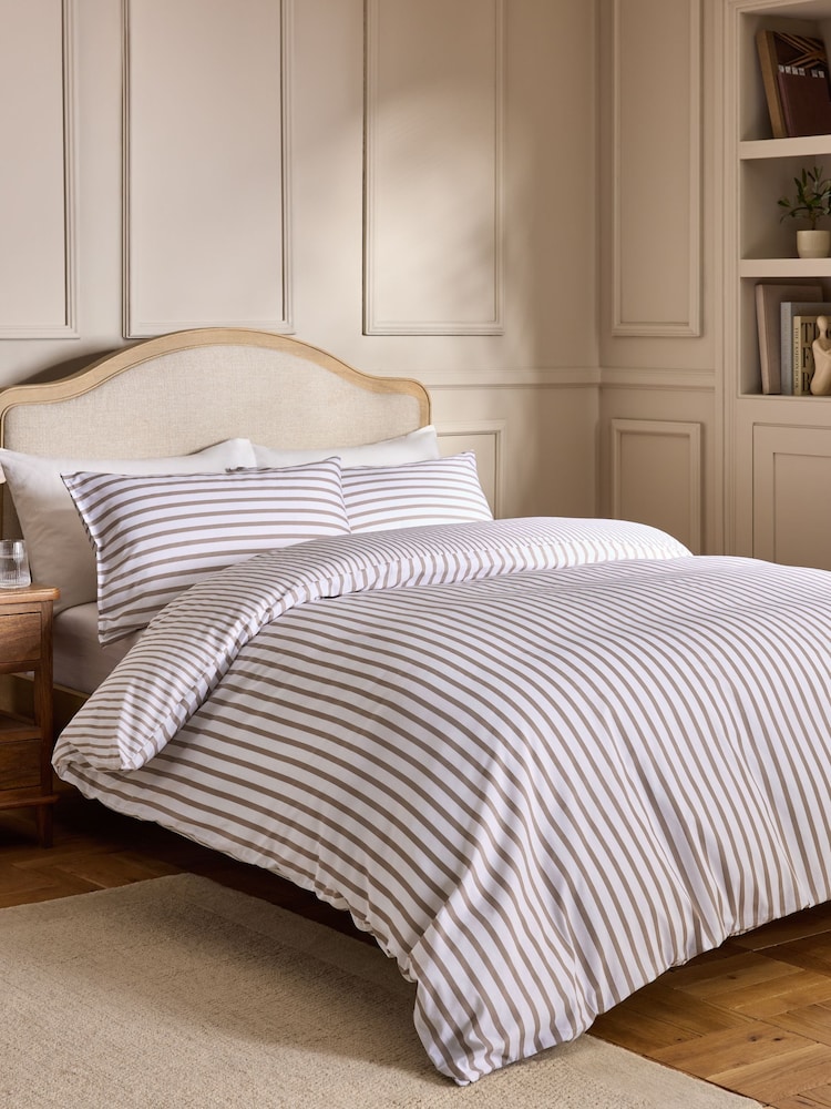 Natural Reversible Duvet Cover and Pillowcase Set - Image 1 of 5