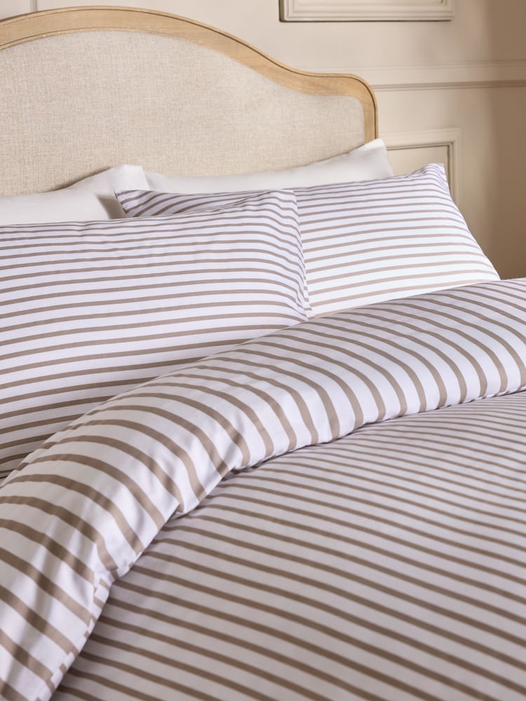 Natural Reversible Duvet Cover and Pillowcase Set - Image 2 of 5