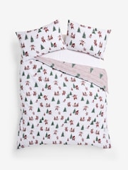 Grey Hamish Ski Scene Christmas Reversible Duvet Cover and Pillowcase Set - Image 1 of 2
