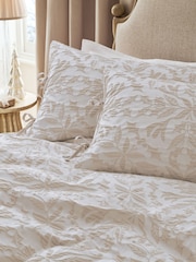 طقم غطاء لحاف وغطاء وسادة بملمس بارز ونقشة جاكار بتصميم الهدال لعيد الميلاد - صورة 1 من 4