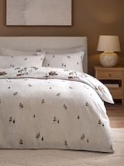 Natural Gingerbread Christmas Brushed Cotton Duvet Cover and Pillowcase Set - Image 2 of 7