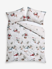 Natural Gingerbread Christmas Brushed Cotton Duvet Cover and Pillowcase Set - Image 6 of 7