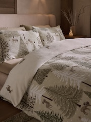 Green Woodland Deers Fleece Christmas Duvet Cover and Pillowcase Set - Image 3 of 6