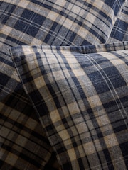 Blue Check Brushed Collection Luxe Duvet Cover and Pillowcase Set - Image 3 of 4