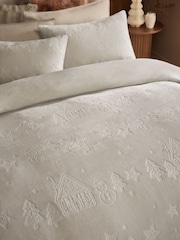 Natural Gingerbread House Christmas Fleece Duvet Cover and Pillowcase Set - Image 1 of 3