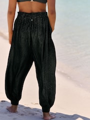 B by Ted Baker Viscose Balloon Beach Chocolate Brown Trousers - Image 2 of 5