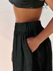 B by Ted Baker Viscose Balloon Beach Chocolate Brown Trousers - Image 3 of 5