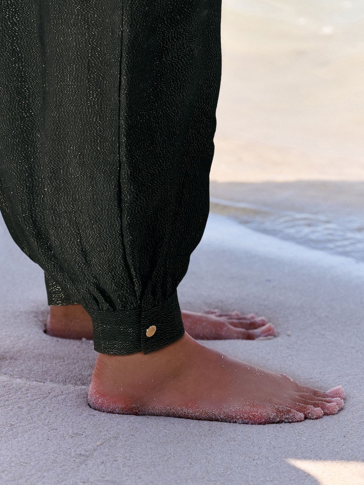 B by Ted Baker Viscose Balloon Beach Chocolate Brown Trousers - Image 5 of 5