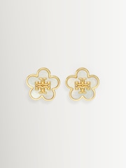 Tory Burch White Forget Me Not Mother of Pearl Stud Earrings - Image 1 of 2