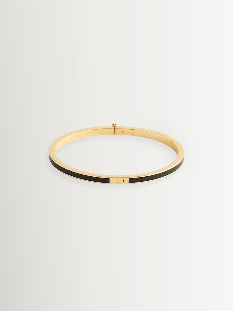 Tory Burch Black Forget Me Not Enamel Stud Earrings - Image 1 of 1