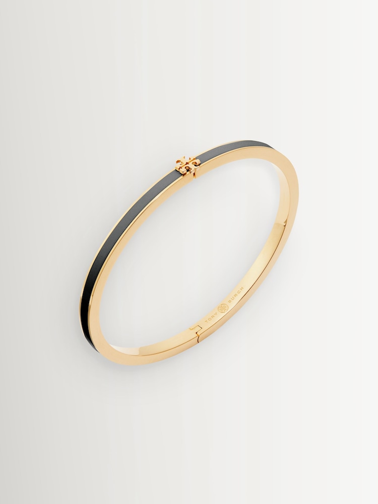 Tory Burch Black Forget Me Not Enamel Stud Earrings - Image 2 of 3