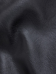 কালো - Funnel Neck Faux Leather Jacket - 8এর মধ্যে 8 ছবি