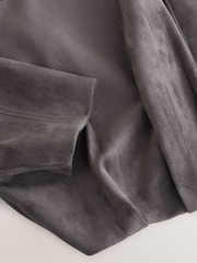 رمادي - سترة بومبر من قماش سويد صناعي بياقة قمعية - صورة 7 من 8